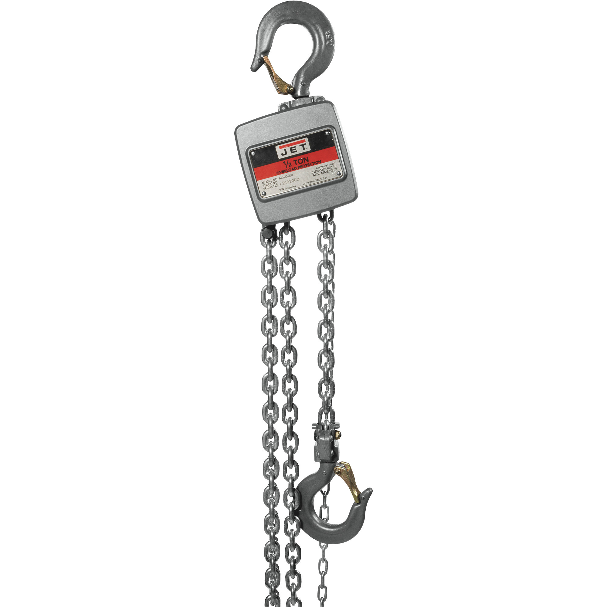 JET AL100 Series Manual Chain Hoist, 5-Ton Capacity, 30ft. Lift, Model# AL100-500-30 3T